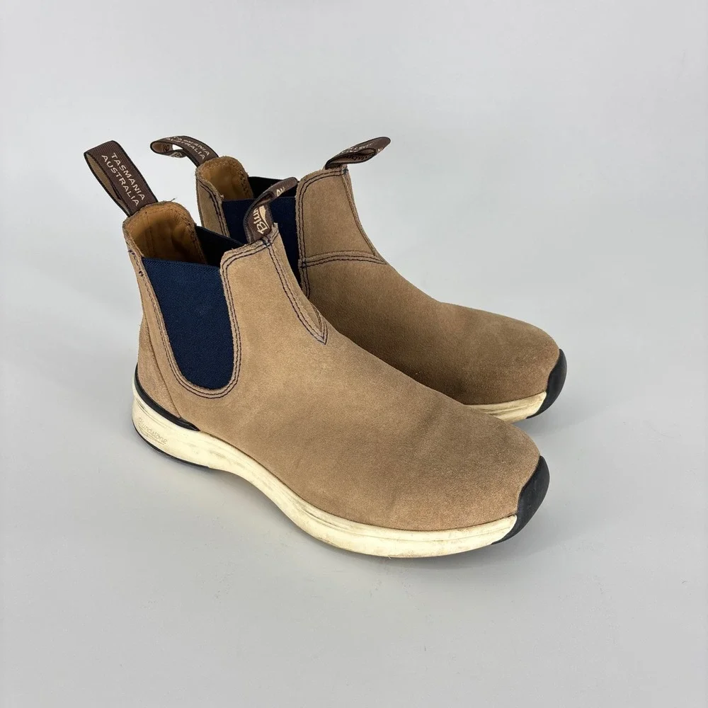 Blundstone 2146 Elastic Sided Active Boot Sand/Navy Women Size 6.5 US 9.5 Suede
